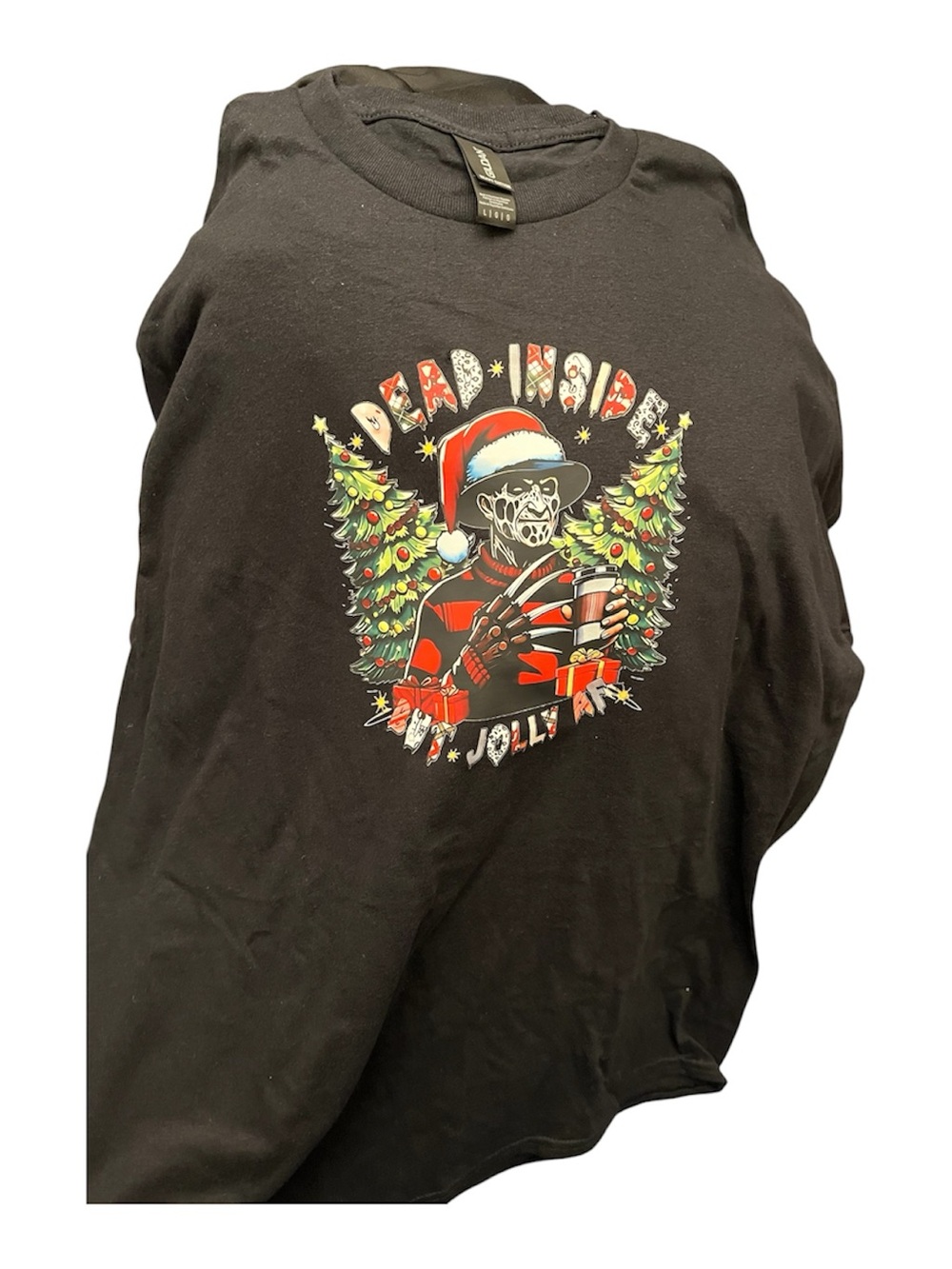 Men's Black Graphic Holiday Horror Tee - Jolly AF